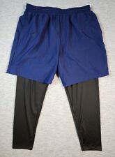 Usado, Calça de compressão 2 em 1 treino academia corrida atlética masculina tamanho XL azul  comprar usado  Enviando para Brazil