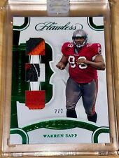 Used, Warren Sapp 2020 Flawless Mastercraft Game Worn Emerald Patch 2/2 Four Color SSP for sale  Shipping to South Africa