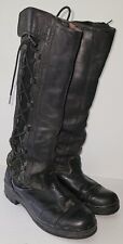 ARIAT black Leather Side Lace Up Knee High Pullon Equestrian Riding Boots 10 for sale  Shipping to South Africa