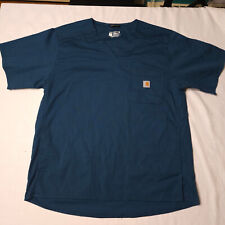 Carhartt Scrubs Shirt Mens Large Blue Rugged Flex Modern Fit Medical Pockets for sale  Shipping to South Africa