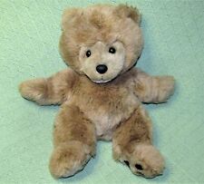 DGE 14" TEDDY BEAR PLUSH BROWN STUFFED ANIMAL BLACK VINYL FOOT PADS SOFT CUDDLY for sale  Shipping to South Africa