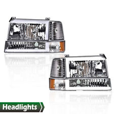Faróis de LED DRL cromados transparentes lâmpadas de para-choque adequadas para 92-96 Ford F-150 Bronco  comprar usado  Enviando para Brazil