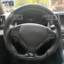 Hydro Dip Carbon Fiber Sport Flat Steering Wheel For 2008-2013 Infiniti G37 G37X for sale  Shipping to South Africa