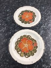 Used, Vintage Midwinter Pottery Stonehenge “Nasturtium” Side Plates X2 for sale  KIRKCALDY