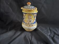 Very antique Albarello apothecary jar, with lid, beautiful marked, handpainted for sale  Shipping to South Africa