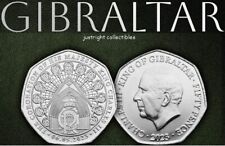 Moneda 50p Gibraltar Westminster Abbey Door 2023, usado segunda mano  Embacar hacia Argentina