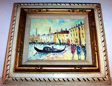 Vintage Impressionist Cityscape Painting , Yellow , Oil on Canvas Signed Star. for sale  Shipping to Canada