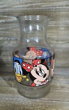 Vintage Disney Mickey, Minnie & Donald Glass Juice Container Bottle Carafe for sale  Shipping to South Africa