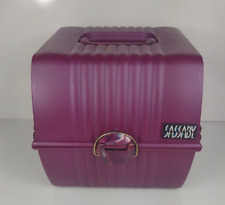 Organizador de joyería vintage de maquillaje Sassaby marrón púrpura caja grande, usado segunda mano  Embacar hacia Argentina