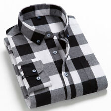 Usado, Camisa masculina xadrez flanela manga longa 100% algodão outono macia camisa social masculina comprar usado  Enviando para Brazil