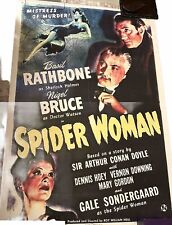 Sherlock Holmes Spider Woman Movie Poster Reproduction 1943 Basil Rathbone for sale  Shipping to South Africa