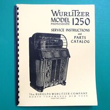WURLITZER 1250 Jukebox Service Manual & Repair Parts Catalog P/N 308-S - reprint, used for sale  Shipping to Canada