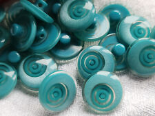 Lot 12 Buttons Vintage Blue Pearly Shank 0 1/2in Reference 460, used for sale  Shipping to South Africa