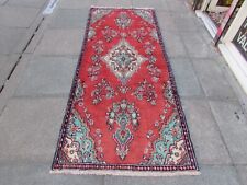 Vintage Tradicional Feito à Mão Oriental Vermelho Verde Lã Long Runner 247x100cm comprar usado  Enviando para Brazil