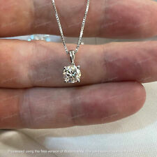 Pingente solitário feminino corte redondo 1 quilate diamante acabamento em ouro branco 14k comprar usado  Enviando para Brazil