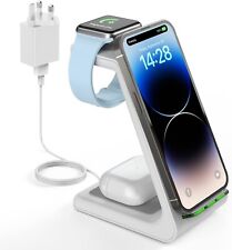 Wireless Charger Stand, 3 in 1 Wireless Charging Station for iPhone 15/14/13/12/, used for sale  Shipping to South Africa