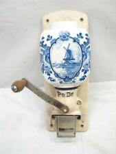 PeDe Dutch Blue Windmill Delft Type Pottery Hopper Coffee Grinder Wall Mill  for sale  Shipping to Canada