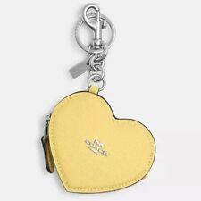 Bolsa chaveiro Coach coração bolsa charme amarelo varejo $138 com bolsa de pó esgotada comprar usado  Enviando para Brazil