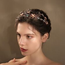 Used, Copper Crystal Flower Big Pearl Wedding Bridal Queen Princess Prom Tiara Crown for sale  Shipping to South Africa