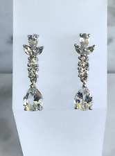 Natural Brazilian Goshenite 1" Dangle Earrings 2.75 CTW 925 Sterling Silver for sale  Shipping to South Africa