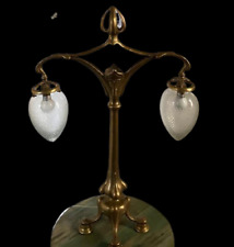Lámpara de mesa antigua de colección Art Nouveau de latón y vidrio segunda mano  Embacar hacia Argentina