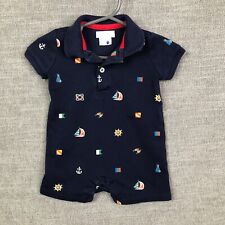 Romper Ralph Lauren bebê meninos 6M azul uma peça algodão barco oceano âncora comprar usado  Enviando para Brazil