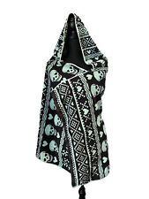 Poncho de toalla con capucha Betsey Johnson raro baño de playa corazones azul negro segunda mano  Embacar hacia Argentina