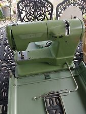 Vintage Elna Portable Green Supermatic Sewing Machine in Case 722010 Switzerland, used for sale  Shipping to South Africa