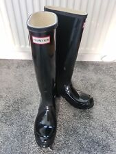 Hunter wellies size 4, Hi gloss black, tall, excellent condition. for sale  Shipping to South Africa
