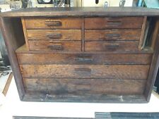 Vintage Large 9 Drawer Engineers Cabinet Wood Tool makers box Chest  for sale  LEICESTER
