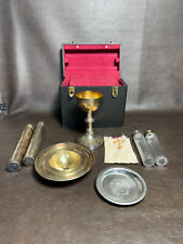 Antique Chalice Communion Travel Case Gorham Silver Catholic Priest Paten Relic, used for sale  Shipping to South Africa