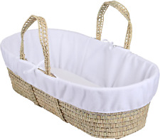 Moses Basket Clair de Lune Fleece Liner Dressing Wicker White baby carry newborn, used for sale  Shipping to South Africa