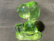 Green Vaseline glass Beagle Snoopy peanuts cartoon dog uranium hound paperweight for sale  Shipping to South Africa