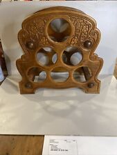 Vintage Wine Rack Hand Carved Wood Grape Motif Wine Rack MCM Style 6 Bottles for sale  Shipping to South Africa