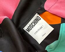 Vestido túnica de seda vintage Moschino Couture anos 2000 preto multicolorido bolinhas 8 M comprar usado  Enviando para Brazil