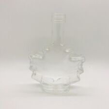 Canadian Maple Leaf Shape Clear Glass Syrup Bottle Embossed, Empty No Lid, Jar for sale  Shipping to Canada