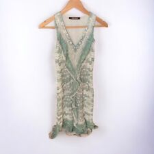 Roberto Cavalli Pastelowa miętowa marszczona jedwabna sukienka IT 40 / US 2 na sprzedaż  PL