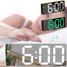 Batería USB Digital Espejo Electrónico Reloj Alarma LED Luz Nocturna Pared de Cabecera, usado segunda mano  Embacar hacia Argentina