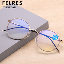 Óculos de leitura unissex de metal anti-azul claro redondo armação completa óculos retrô novo comprar usado  Enviando para Brazil