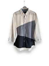 Beams Heart Colour Block 3/4 Length Sleeve Shirt Cotton & Flax Blend Size XL for sale  Shipping to South Africa