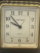 Relógio despertador de viagem vintage SEIKO - JAPÃO em estojo de couro preto acabamento dourado testado comprar usado  Enviando para Brazil