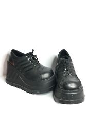 Demonia Black Platform Shoes Boots Stomp Goth Punk Womans Wedges Size 9 for sale  Grand Island