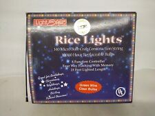 Rice Light 140 Micro Bulb 23ft String Green Wire Clear Bulb 8 Function , used for sale  Shipping to South Africa