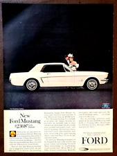 Arte de pared anuncio impreso vintage original Ford Mustang blanco techo rígido 1964 segunda mano  Embacar hacia Argentina