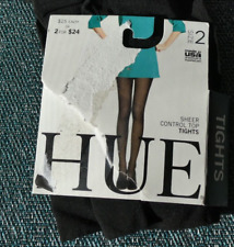 Hue Black SZ 2 Sheer Control Top Tights 1 Pair U11231 Open Package for sale  Shipping to South Africa