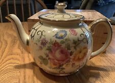 Vintage Sadler Rose Floral Chintz Gold Gilt Teapot, No. 1550 Made in England, used for sale  Shipping to South Africa