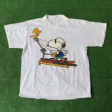 Tamanho XL- Camisa gráfica de exercício branca vintage anos 90 Peanuts Snoopy & Woodstock comprar usado  Enviando para Brazil