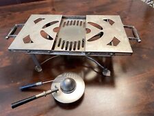 Tabletop Burner Liquid Fuel Sliding Top Flip Cover Wooden Handles Vintage for sale  Shipping to South Africa