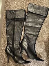 leather stiletto boots for sale  MANCHESTER