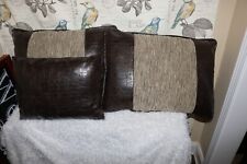 Used, Sofa or sectional set of 3 faux leather decor pillows great condition good size for sale  Shipping to South Africa